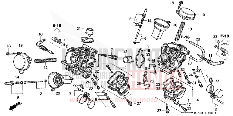 CARBURETOR (COMPONENT PARTS) for Varadero 125 SPANGLE SILVER METALLIC (NHA49) from 2006